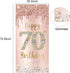 70th Birthday Door Banner Decorations for Women, Pink Rose Gold Happy 70th Birthday Door Cover Backdrop Party Supplies, Large Seventy Year Old Bir...