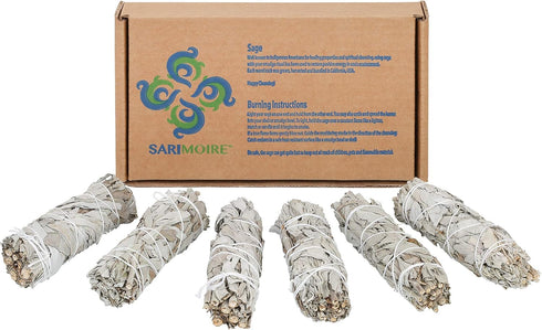 White Sage Smudge Sticks - 6 - 4" Sage Bundles - Perfect Sage Stick Smudge Sticks Smudging Kit Replenishment...