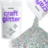 Hemway Craft Glitter - Silver Holographic | 100g Extra Chunky Metallic Sequin Flakes for Resin Crafts | Supplies for Tumblers, Cards, Jewellery, C...