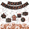 Retirement Party Decorations for Women Black Rose Gold Happy Retirement Banner and Swirls with Rose Gold Confetti Balloons Kit for Female Retireme...