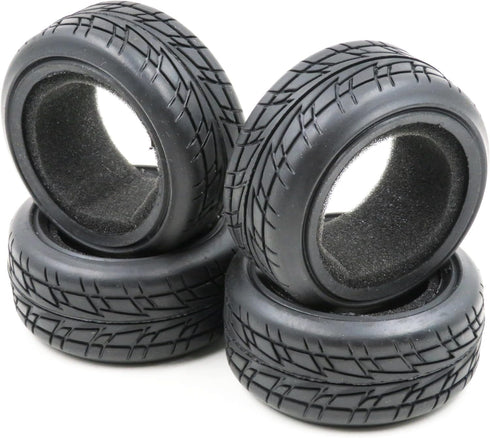 HOBBYSOUL 1/10 On Road Tires Arrows Soft Rubber Tyres Height 65mm fit 1/10 Traxxas HSP Tamiya HPI Kyosho RC On Road Run-flating Car, Pack of 4...