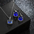 EVEVIC Colorful Cubic Austrian Crystal Pendant Necklace Earrings for Women 14K Gold Plated Hypoallergenic Jewelry Set...