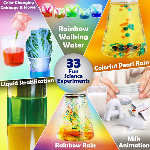 UNGLINGA 33 Experiments Science Kit for Kids, Science Project STEM Toys Gifts for Boys Girls Learning Educational Chemistry Set, Volcano Erupting,...