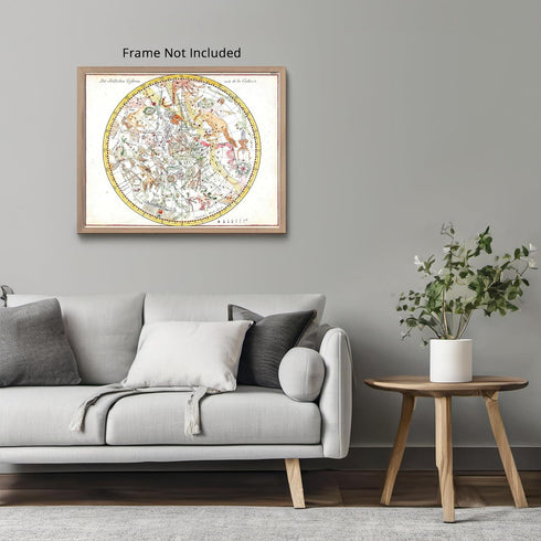 Posterizer 1 pcs-The Southern Stars- Barry Lawrence Antique Celestial Maps-Astrology & Zodiac Art-Astronomy & Celestial Art-Gift for Steampunk and...