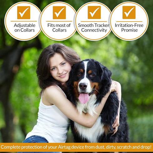 Silicone Airtag Holder for Dog Collar - 2 Pack | Serves as Dog GPS Tracker Case | Holder for AirTag Dog Collar | Waterproof Airtag Holder | Dog Ap...
