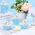 300 count Cloud Blue Cupcake Liners White Light Blue Cupcake Wrappers Paper Blue Muffin Cups Birthday Theme Party Baking Cups Baby Shower Decor Co...