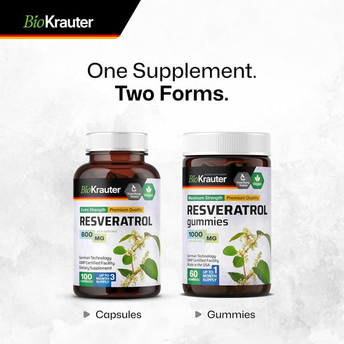Resveratrol Gummies - Potent Resveratrol 1000 mg Organic Supplement - Bioavailable 98% Pure Trans Resveratrol - Antioxidant Support - 60 Vegan Che...