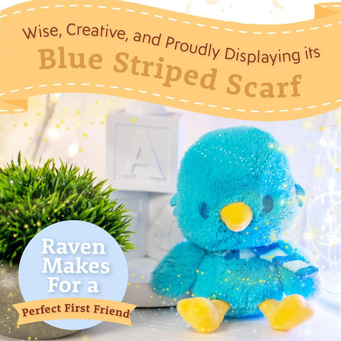 KIDS PREFERRED Harry Potter Ravenclaw Blue Raven Plush Stuffed Animal with Blue Stripped Scarf Hogwarts House Collectible for Babies, Toddlers, an...