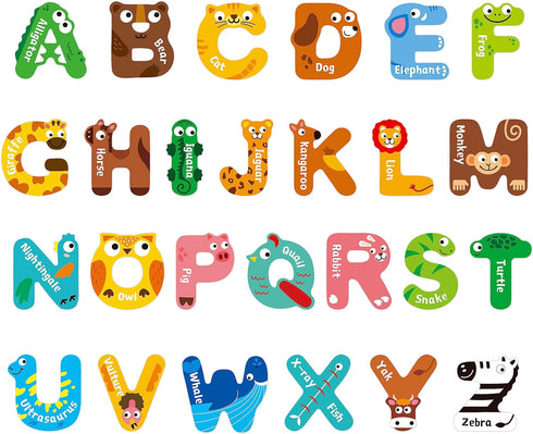 SpriteGru Alphabet Posters, 26 Alphabet Letters Bulletin Board Decor with PET Film Learning Tool Kindergarten Homeschool Supplies for Preschool Sc...