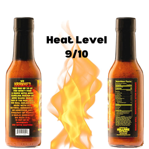 Hellfire Hot Sauce Kranked - Black Garlic and Carolina Reaper Gourmet Hot Sauce, Featured on Hot Ones TV Show, 5 oz....
