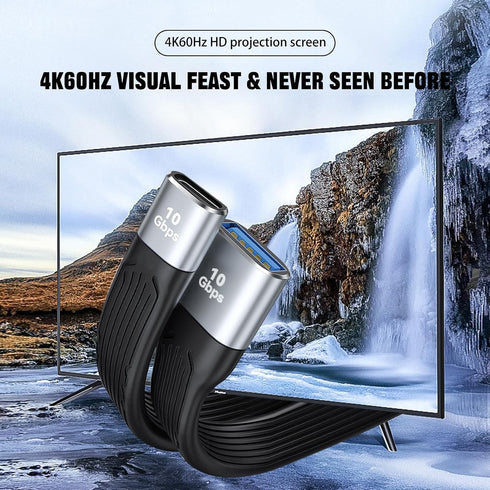 USB C to USB 3.1 Adapter Cable, USB C Female to USB Female Adapter, 10Gbps USB C Female to USB A Female Adapter Soft Flat Short USB C to USB A Ext...