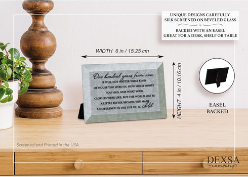 DEXSA One Hundred Years Beveled Glass Plaque with Easel | Made in the USA...