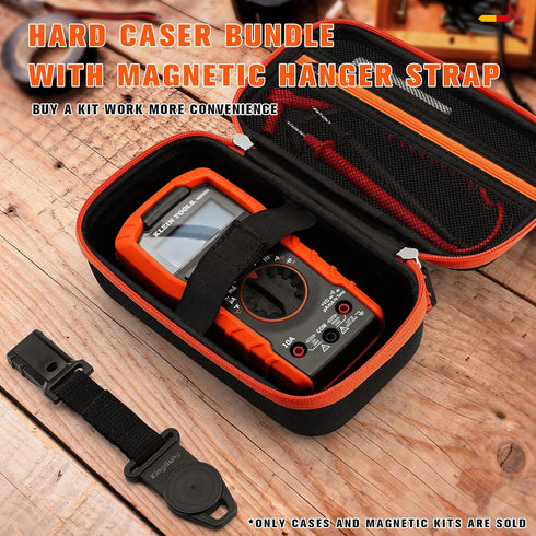 Hard Caser Bundle with Magnetic Hanger Strap Replacement for Klein Tools MM400/MM325/MM300/MM200/ET140/MM720 Digital Multimeter by KingSung...