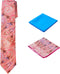 Men's Woven Paisley Regular Length Neck Tie with 2 Handkerchief Pocket Squares Hanky Set - Brown Orange Blue...