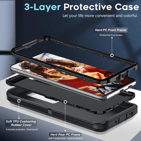 LeYi for Samsung S20 Ultra Case: Heavy Duty 3 in 1 Samsung Galaxy S20 Ultra Case, Military Grade Shockproof Phone Case Cover for Samsung Galaxy S2...