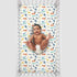 Carter's Colorful Modern Safari Animals Super Soft Mini Crib Fitted Sheet, Orange, Green, Blue, Grey...