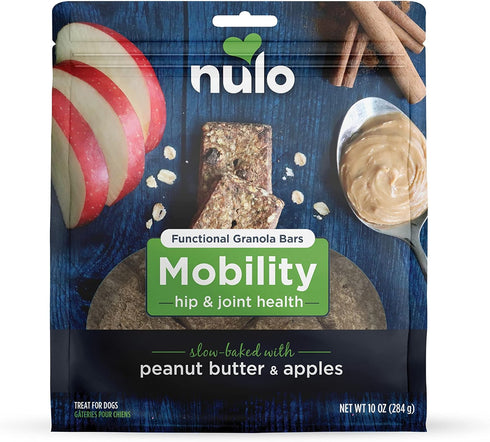 Nulo Functional Granola Bars, Healthy Dog Treats, Oven Baked, Made with Prebiotics and Probiotics, Contains No Added Salt, Sugar, or Molasses, 10 ...