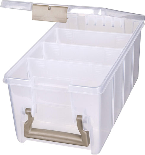ArtBin Semi Satchel Portable Craft Organizer with 3 Dividers - Clear Plastic Storage Case for Art & Craft Supplies...