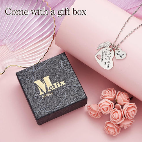 Memorial Necklace A Piece of My Heart is in Heaven Memorial Dad Mom Necklace Loss of Father Gift...