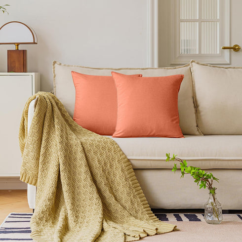 NiNi ALL Outdoor Waterproof Throw Pillow Covers Set of 2 Decorative Farmhouse Garden Pillowcase Solid Cushion Cases for Patio Tent Couch 22x22 inc...