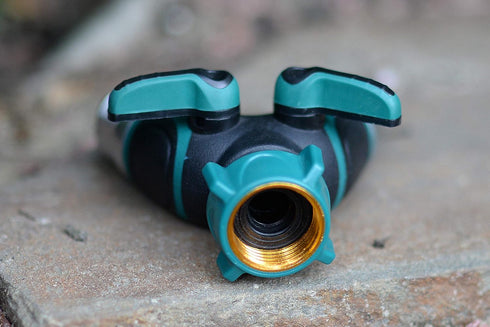 Metal Garden Hose Splitter Upgraded 2024, 2 Way Y Hose Connector, Easy Grip Splitter, Sturdy Connector with 3/4 "Connector and Rubberized Grip for...