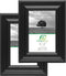 FrameWorks - 2-Pack - 4” x 6” Black Wooden Picture Frames with Luxury Wide Molded Edges and Tempered Glass...