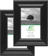 FrameWorks - 2-Pack - 4” x 6” Black Wooden Picture Frames with Luxury Wide Molded Edges and Tempered Glass...