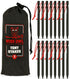 Wise Owl Outfitters Tent Stakes - Heavy Duty Camping Stakes for Outdoor Tent & Tarp - Essential Camping Accessories, Available in 12pk or 16pk Bla...