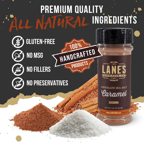 Lane's Chocolate Sea-Salt Caramel Seasoning, All-Natural Sea Salt Caramel Chocolate Seasoning for Cake, Hot Beverages & Popcorn Flavoring Seasonin...