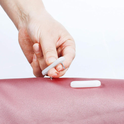 Jetec Plastic Head Double Pins Bed Skirt Holding Pins White Furniture Chair Leg Brooch Glide Nails Holding Brooch for Slipcovers and Bedskirts(30 ...