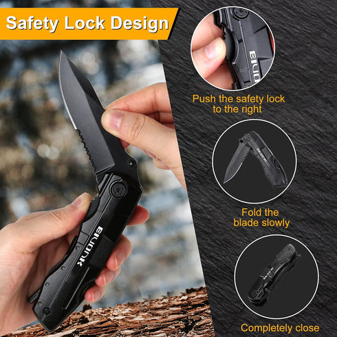 Mens Gifts, Multitool Pocket Knife, Gifts for Men Husband, Father's Day Birthday Gifts, Utility Knife Folding Tactical Knife With Blade, Plier, Sc...