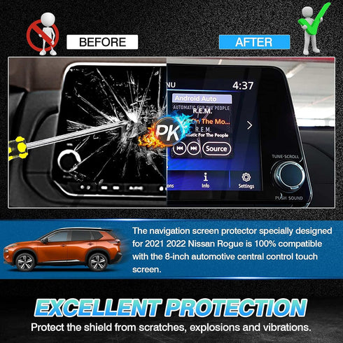 Autorder Screen Protector for 2021 2022 2023 2024 2025 Nissan Rogue S SV Accessories 8-inch Tempered Glass Film Touchscreen Protector Foil (NOT fo...