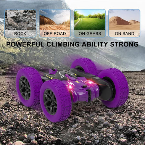 RC Stunt Cars Remote Control Car,Double-Sided Driving 360-Degree Flips Rotating Car Toy with Headlights,4 Wheel Drive Drifting Stunts Toy for Boys...