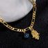 Evil Eye Anklet for Women Teen Girls, Dainty Real 14K Gold/Silver Plated Figaro Chain Evil Eye Hamsa Hand Charm Ankle Bracelets for Women, Minimal...