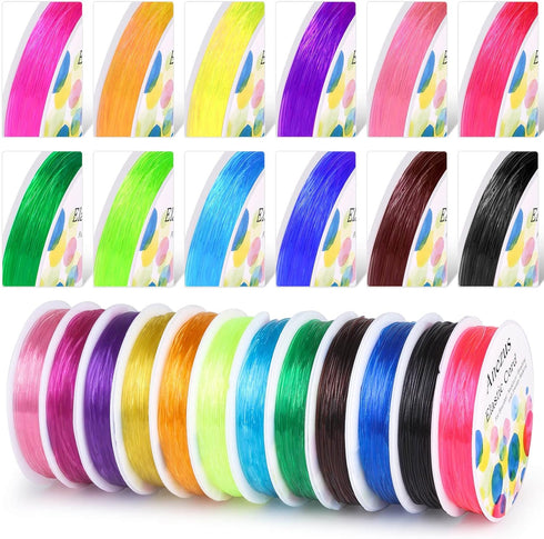 Elastic String for Bracelets, Anezus 12 Rolls Crystal Beading Wire for Jewelry Making, Stretch Magic Bead Cord for Beading, Bracelets and Jewelry ...