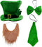 CreepyParty St. Patrick's Day Party Costume Suit Hat, Bow, Bow Tie, Beard, Scarf (Hat, Beard, Tie, Bow tie)...