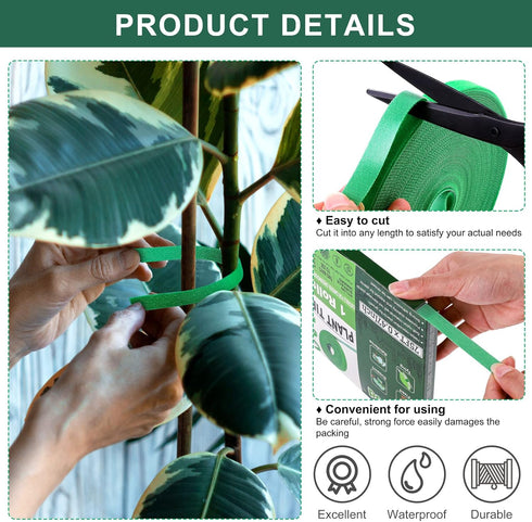 Plant Ties Reusable Garden Tape Adjustable Plant Support for Effective Growing Nylon Plant Tie Strap for Flowers, Tomato, Vines, Tree (75 Feet x 0...