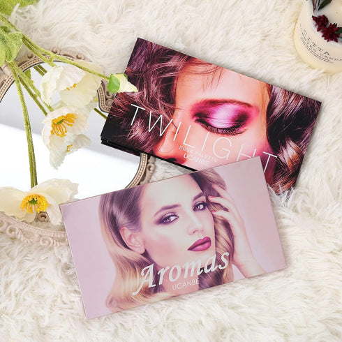 CHARMCODE 2Pcs Twilight Dusk + Aromas Nude Eyeshadow Palette Makeup Set, Matte Shimmer Glitter Pressed Pearl All Highly Pigmented Blending Powder,...