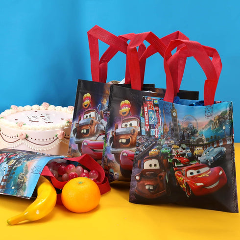 Tawekel 24Pack Lightning Mc Party Gift Bag - Cartoon Cars Waterproof Handbag Packaging Bag Party Supplies for Birthday Party School Activities Out...