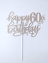 Happy 60th Birthday Cake Topper Rose Gold Glitter, 60th Anniversary Cake Topper 60 Birthday Cake Topper Rose Gold 60th Birthday Cake Decorations f...