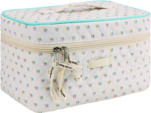 Makeup Bag Cosmetic Bag for Women,Cotton Large Travel Makeup Organizer Bag,Toiletry Bag for Women for Toiletries Accessories Brushes...