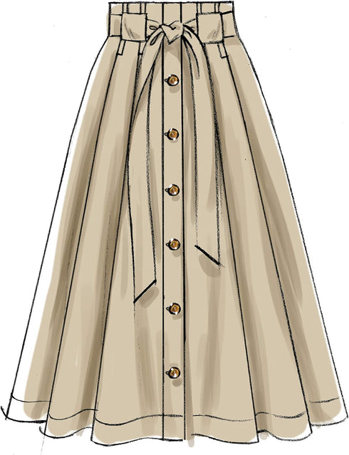 McCall Pattern Company McCall's Women's Knee Length Pleated Skirt, Sizes 14-22 Sewing Pattern...