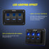 Nilight 90017C 3 Gang Aluminum Panel Toggle Dash 5 Pin On/Off Pre-Wired Rocker Switch Holder for Automotive Car Marine Boat, 2 Years Warranty,Blue...