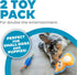 Outward Hound Mini Orka & Friends Fox Dog Toys 2-Pack – Dental Dog Chew Toy and Tough Plush Squeaky Dog Toy, Orange, XS...
