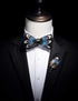 RBOCOTT Handmade Feather Pre-tied Bow tie and Brooch Sets for Men...
