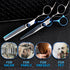 8 PCS Hair Cutting Scissors Kit,Black Blue Professional Home Hair Cutting Barber/Salon Thinning Shears,Hair Cutting Shears Hair Cut Blending Salon...