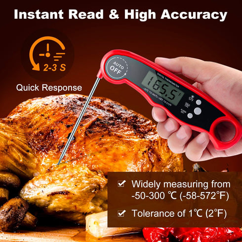Oven Safe Food Thermometer for Cooking with 2 Probes, Instant Read Digital Grill Thermometer for Kitchen BBQ Candy Oil Deep Fry...