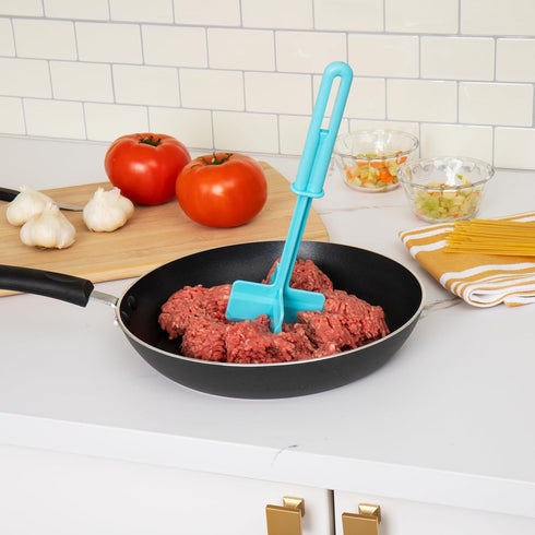 Mind Reader Meat Chopper Spatula, Heat Resistant Kitchen Tool for Mixing, Cutting, Mashing, Dicing Ground Beef, Avocado, Pack of 2, Nylon, Light B...