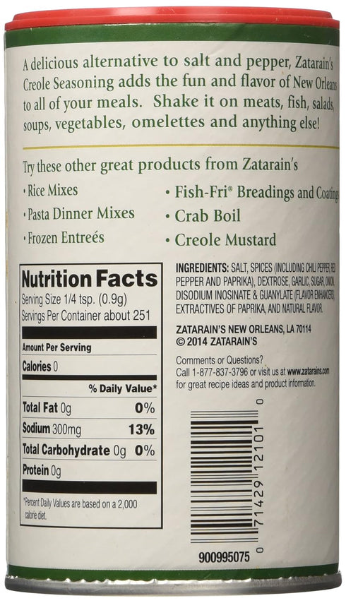 Zatarains New Orleans Traditional Creole Seasoning - 8 Oz. (Pack of 2)...