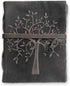 LEATHER VILLAGE Tree of Life Journal - 6 X 4 (A6) inches - Rustic Black - 200 Antique Deckle Edge Handmade Paper – Book of Shadows - Vintage Leath...